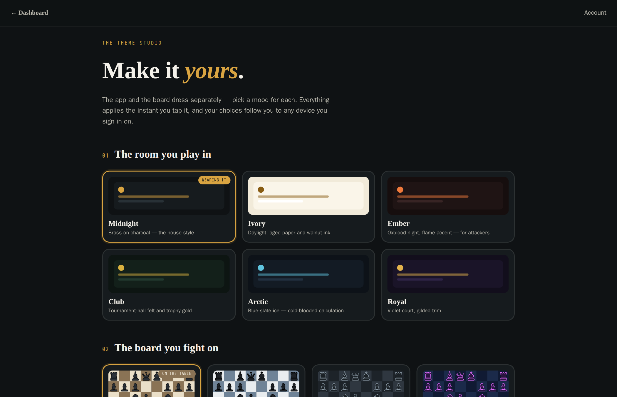 The Theme Studio — app skins and board themes